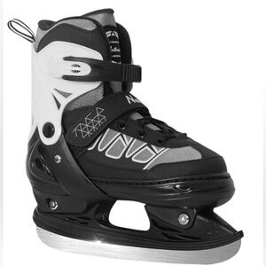 Nattork Ice Skates for Kids, Boys and Girls,Adjustable L Large (5-8 US) BLACK